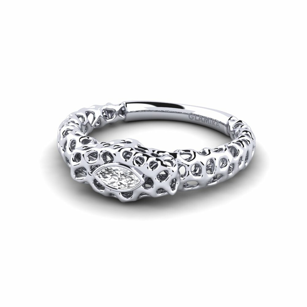 Marquise Saphir Blanc Bague Tnarffo