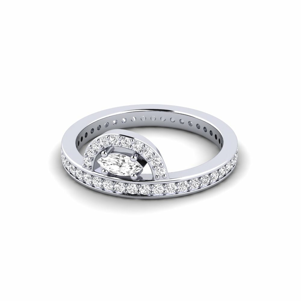 Marquise Saphir Blanc Bague Tressie