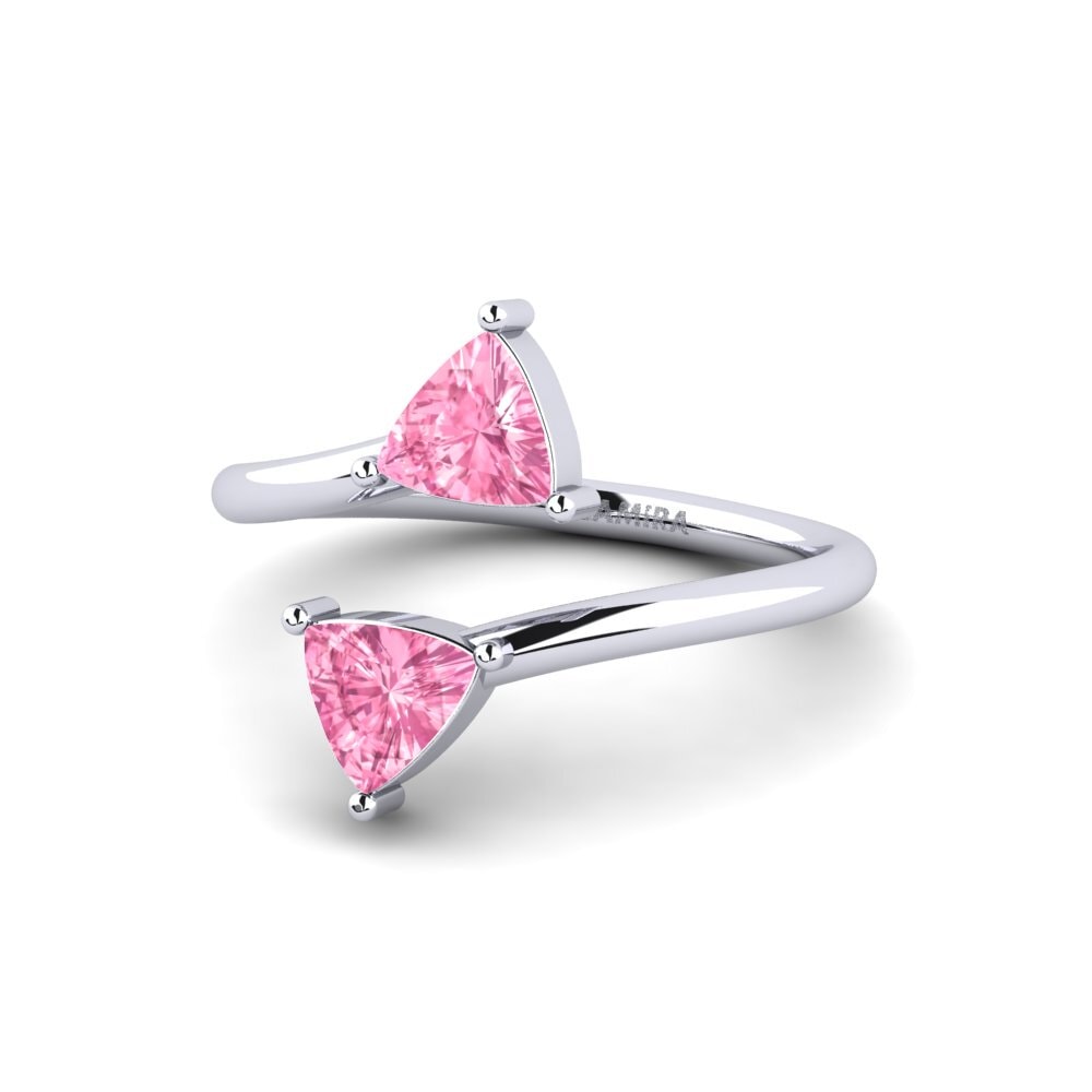 Trillion Zaffiro Rosa Anello Trivalve
