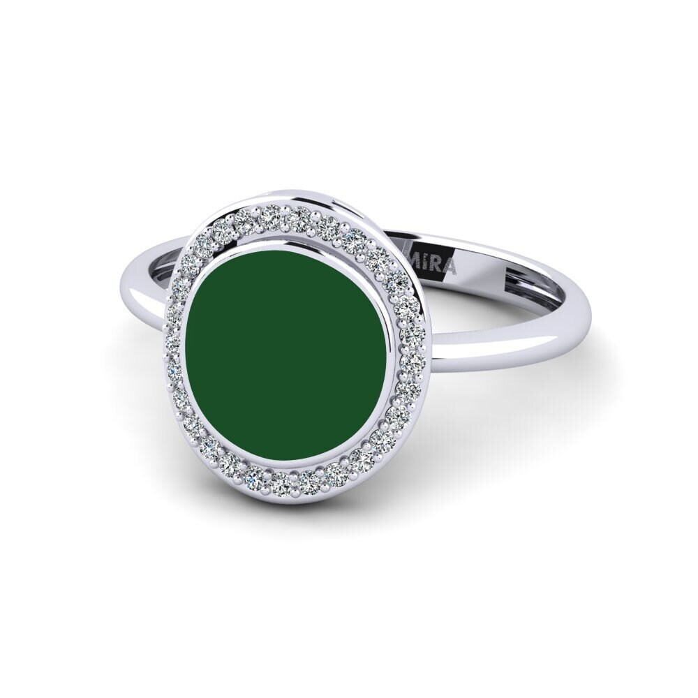 White Silver Ring Waldglas
