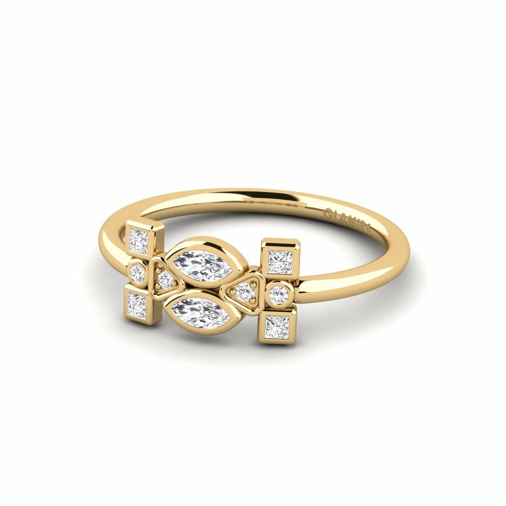 Marquise Saphir Blanc Bague Wrasa