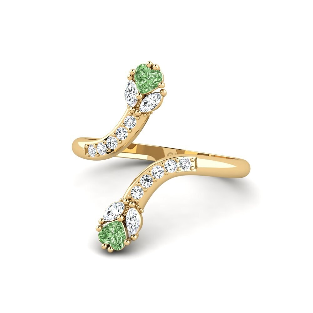 Diamante Verde Anel Yedf