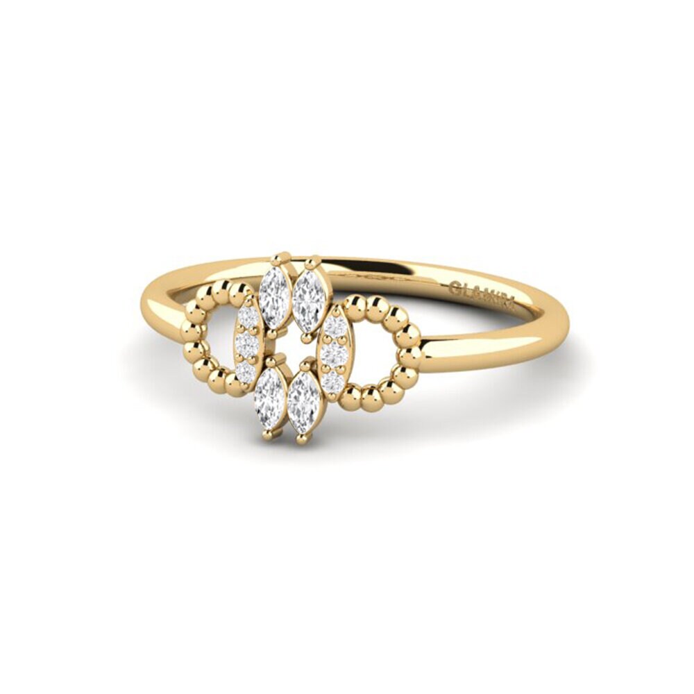 Marquise Saphir Blanc Bague Zoret