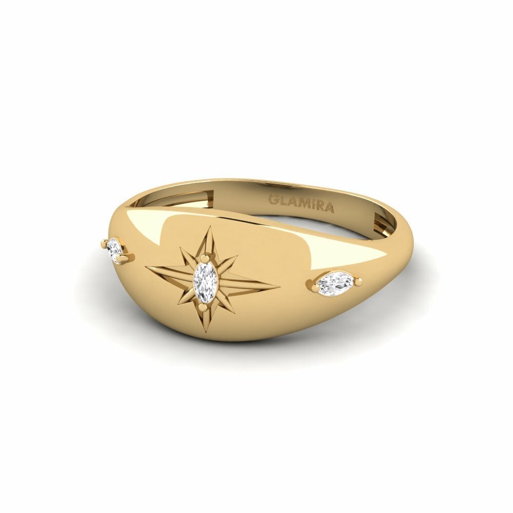 Marquise Saphir Blanc Bague Algarrobo