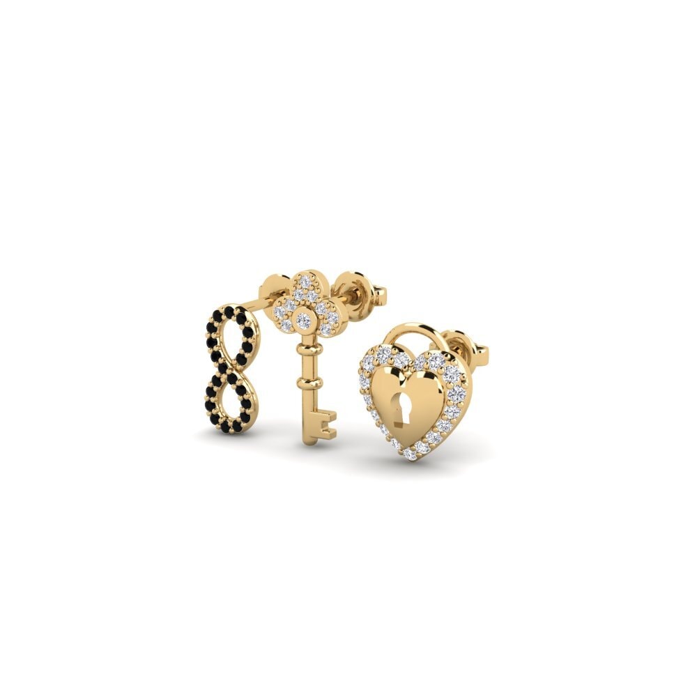 Schwarzer Saphir Damen ohrring Amicitia - SET