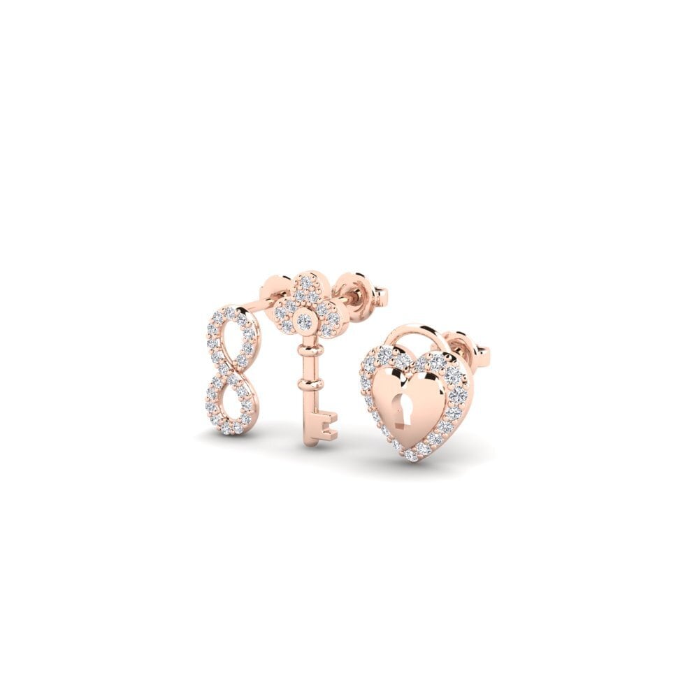 14ct Rose Gold Women's Earring Amicitia - SET