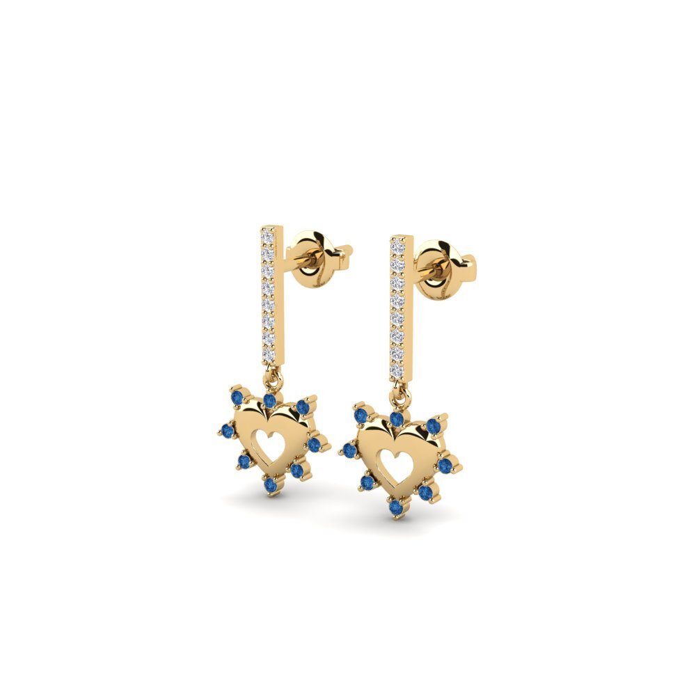 Zircone Bleu Foncé Boucle d'oreille femme Bulnes