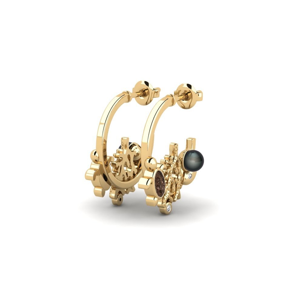 Quartz Fumé Boucle d'oreille femme Cekpet