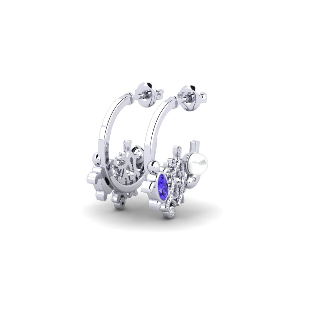 Plata 925 Tanzanita Pendiente de mujer Cekpet