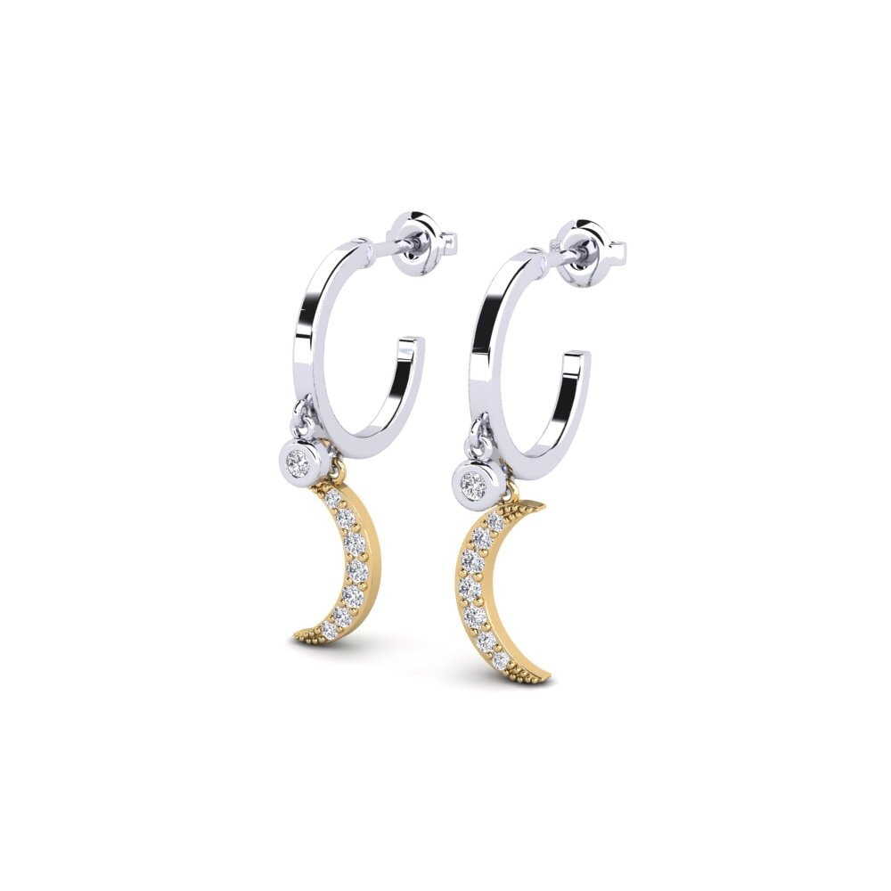 Weiß & Gelbgold 585 Damen ohrring Dekuji