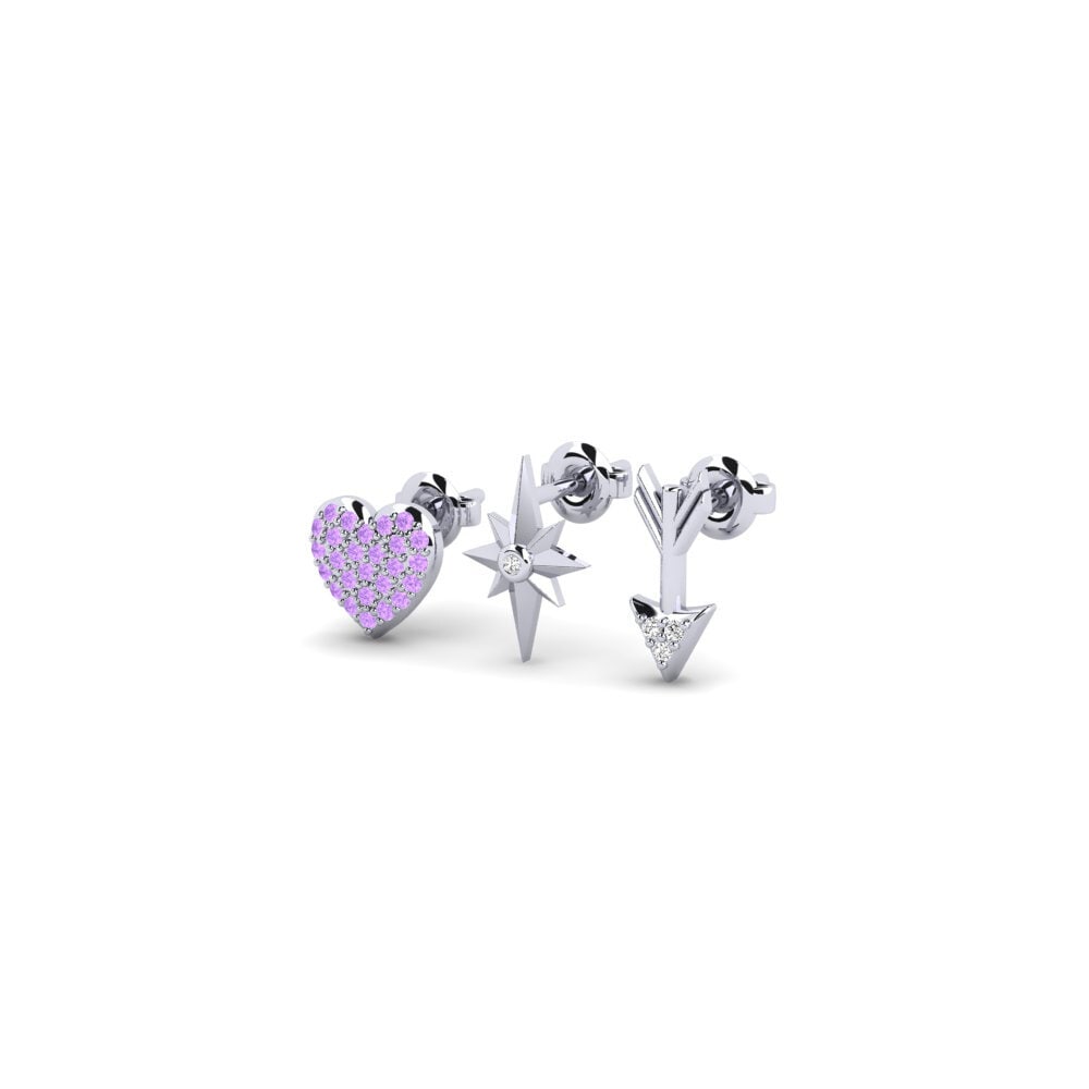 Platino Amatista Pendiente de mujer Exito - SET