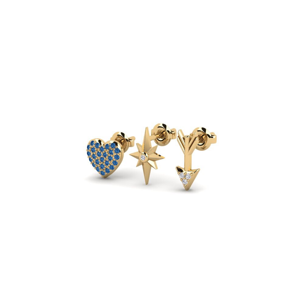 Zircone Bleu Foncé Boucle d'oreille femme Exito - SET