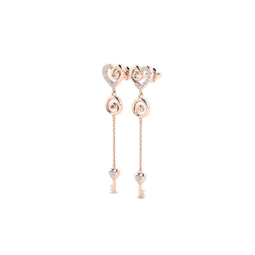 14ct Rose Gold Women's Earring Framgang