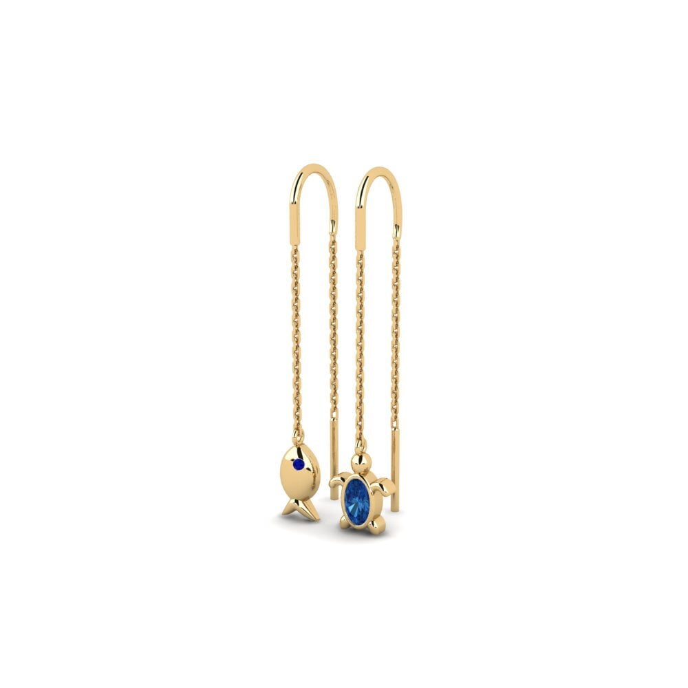 Zircone Bleu Foncé Boucle d'oreille femme Fremgang