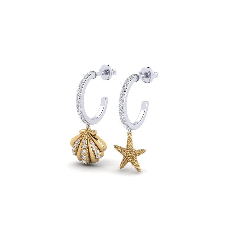 Weiß & Gelbgold 585 Damen ohrring Ingetan