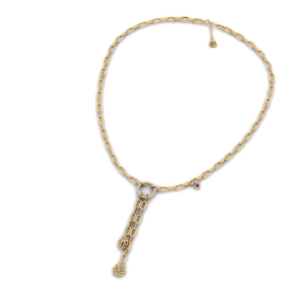 Amethyst Paperclip Necklace Kitgum