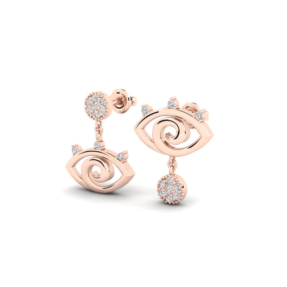 14ct Rose Gold Women's Earring Kotka