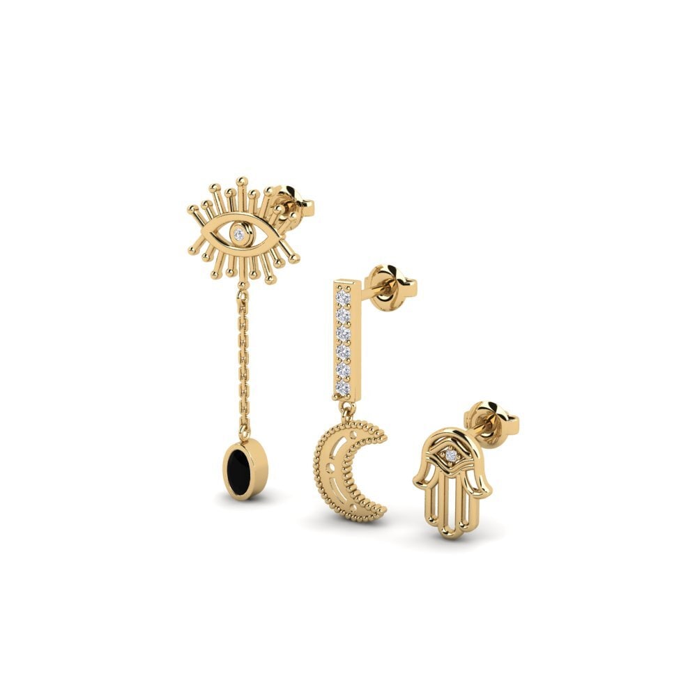 Schwarzer Saphir Damen ohrring Marondera - SET