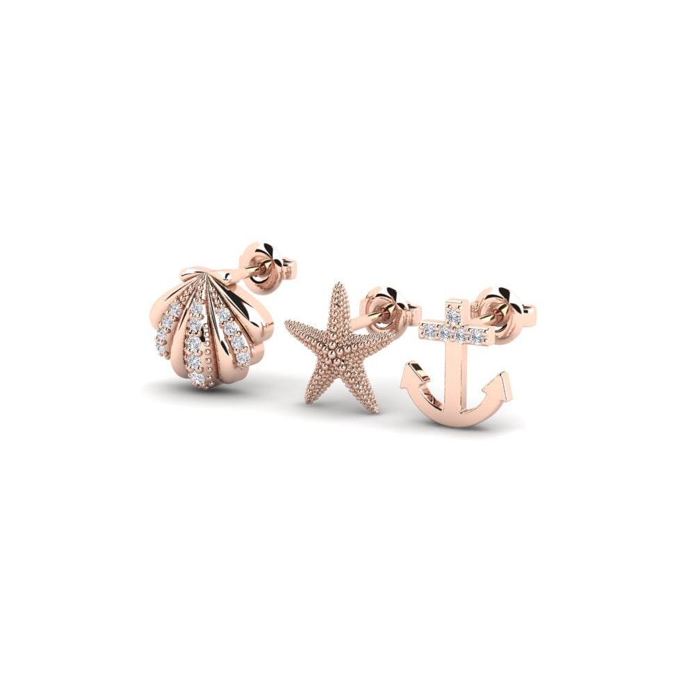 14ct Rose Gold Women's Earring Midtaphab - SET