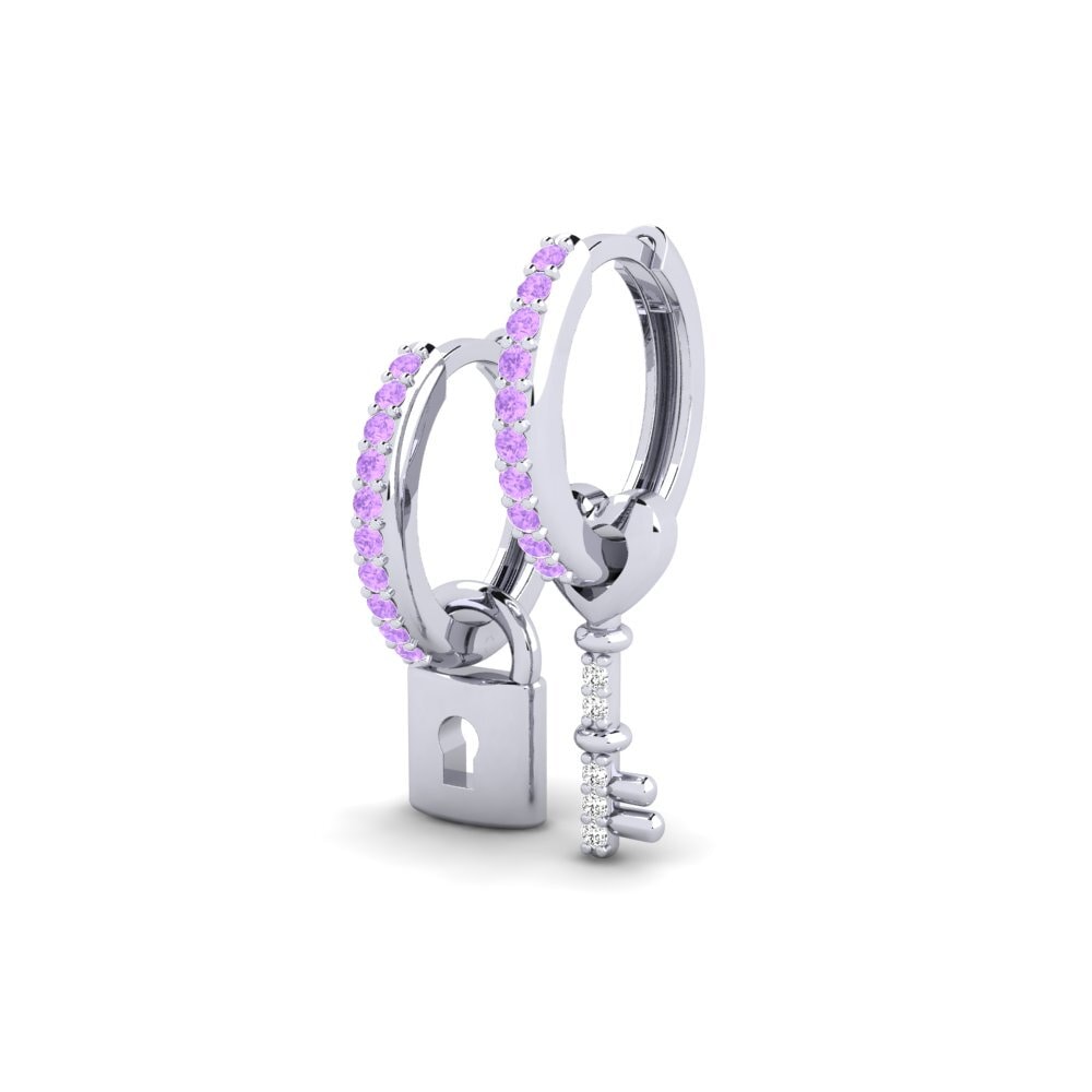 Platino Amatista Pendiente de mujer Namana