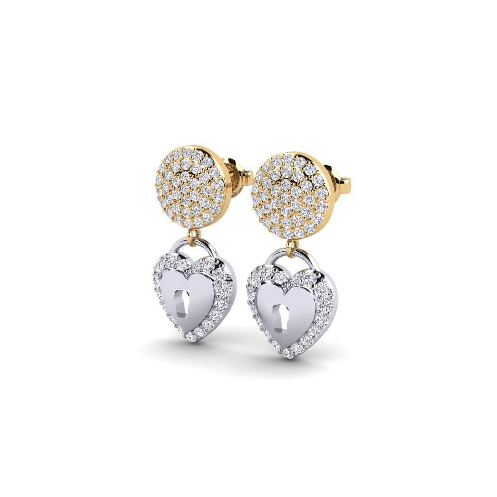Weiß & Gelbgold 585 Damen ohrring Zanmitay