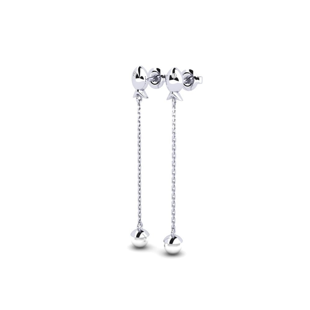 9ct White Gold Moissanite Women's Earring Menestys - A