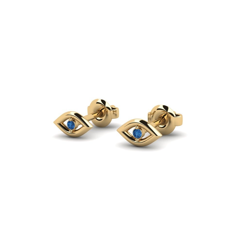 Zircone Bleu Foncé Boucle d'oreille femme Napleses