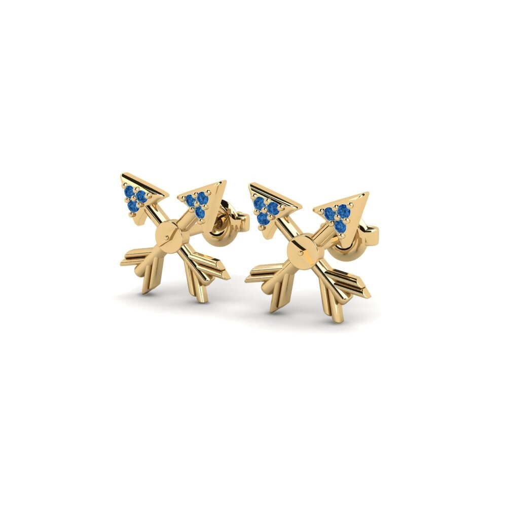 Zircone Bleu Foncé Boucle d'oreille femme Onnistua - B