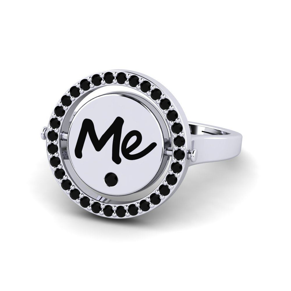 Palladium 950 Schwarzer Onyx Ring Segredos