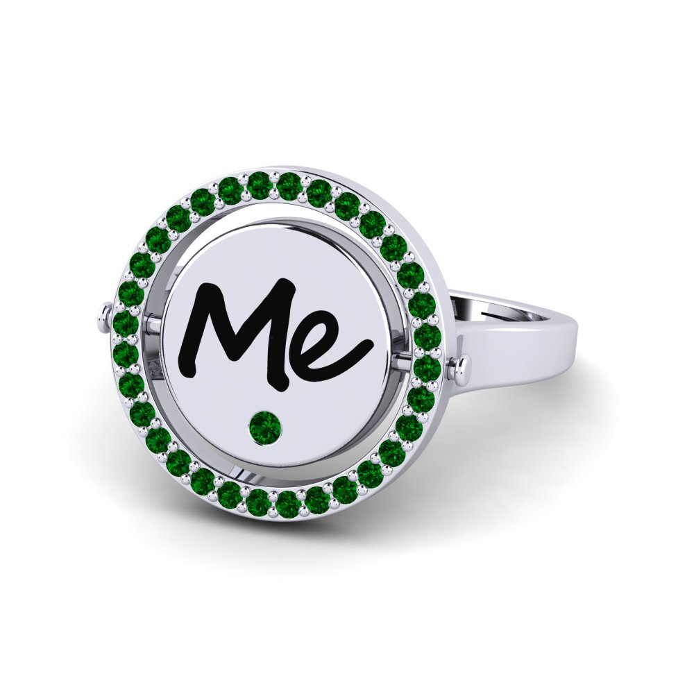 Palladium 950 Grüner Zirkonia Ring Segredos