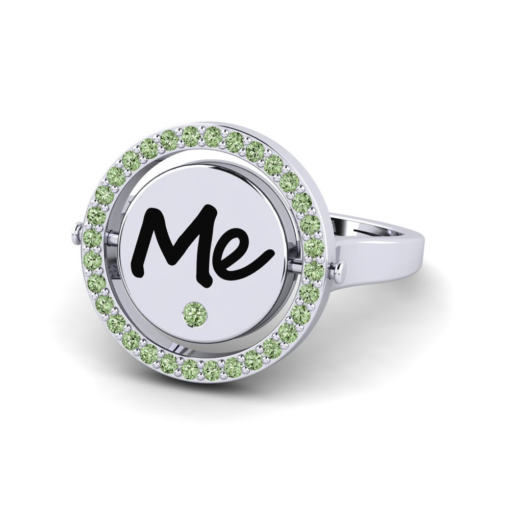 Palladium 950 Grüner Diamant Ring Segredos
