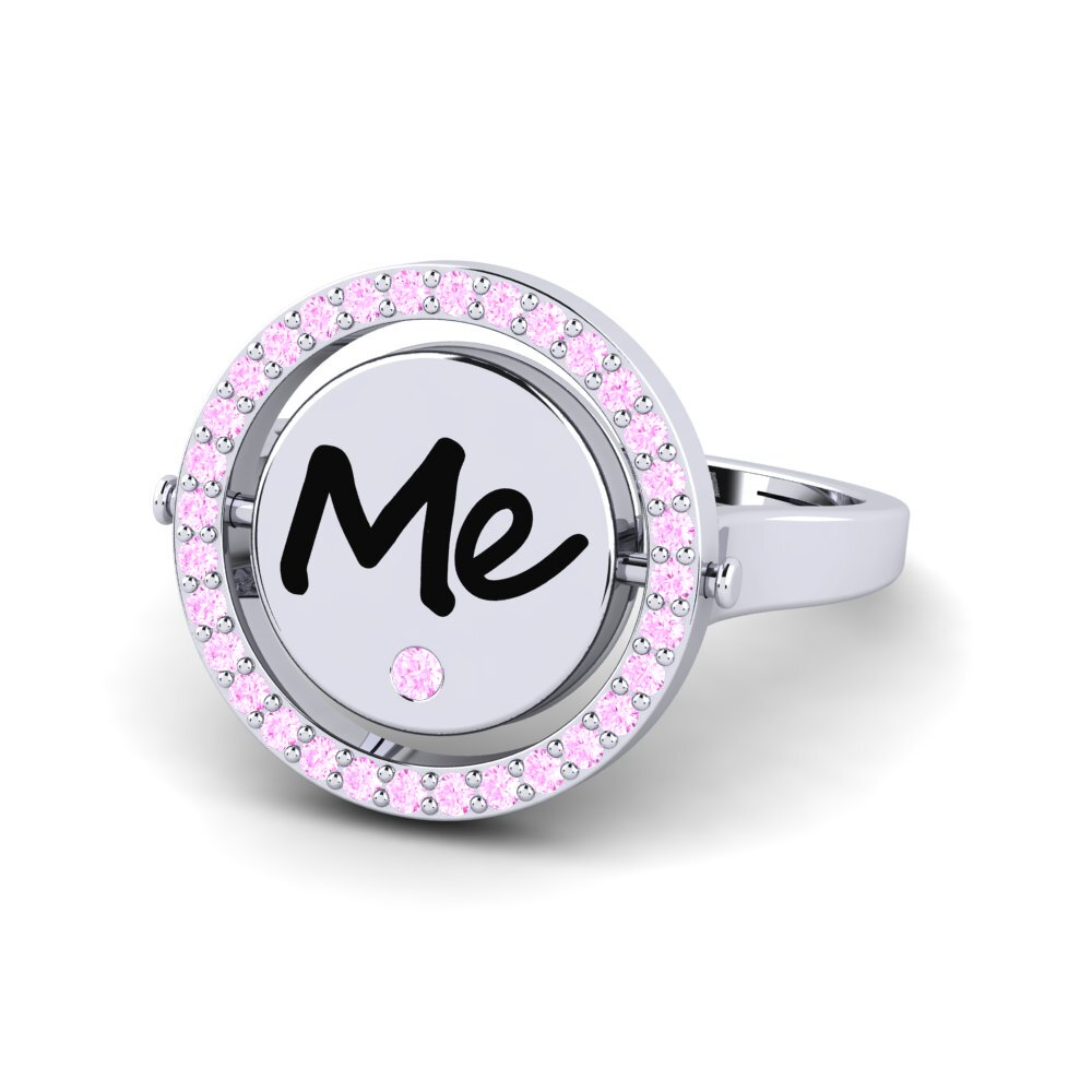 Palladium 950 Rosa Saphir Ring Segredos