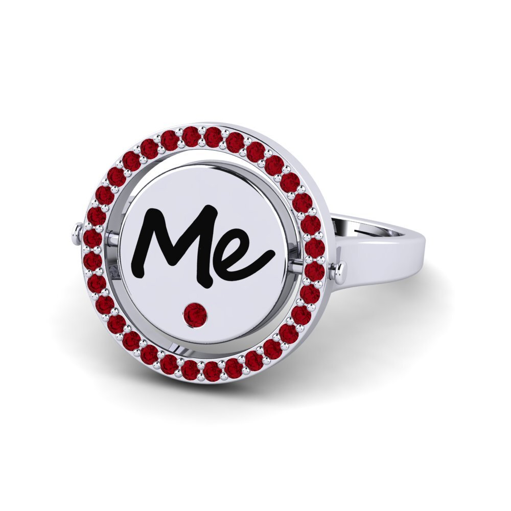 Palladium 950 Roter Zirkonia Ring Segredos