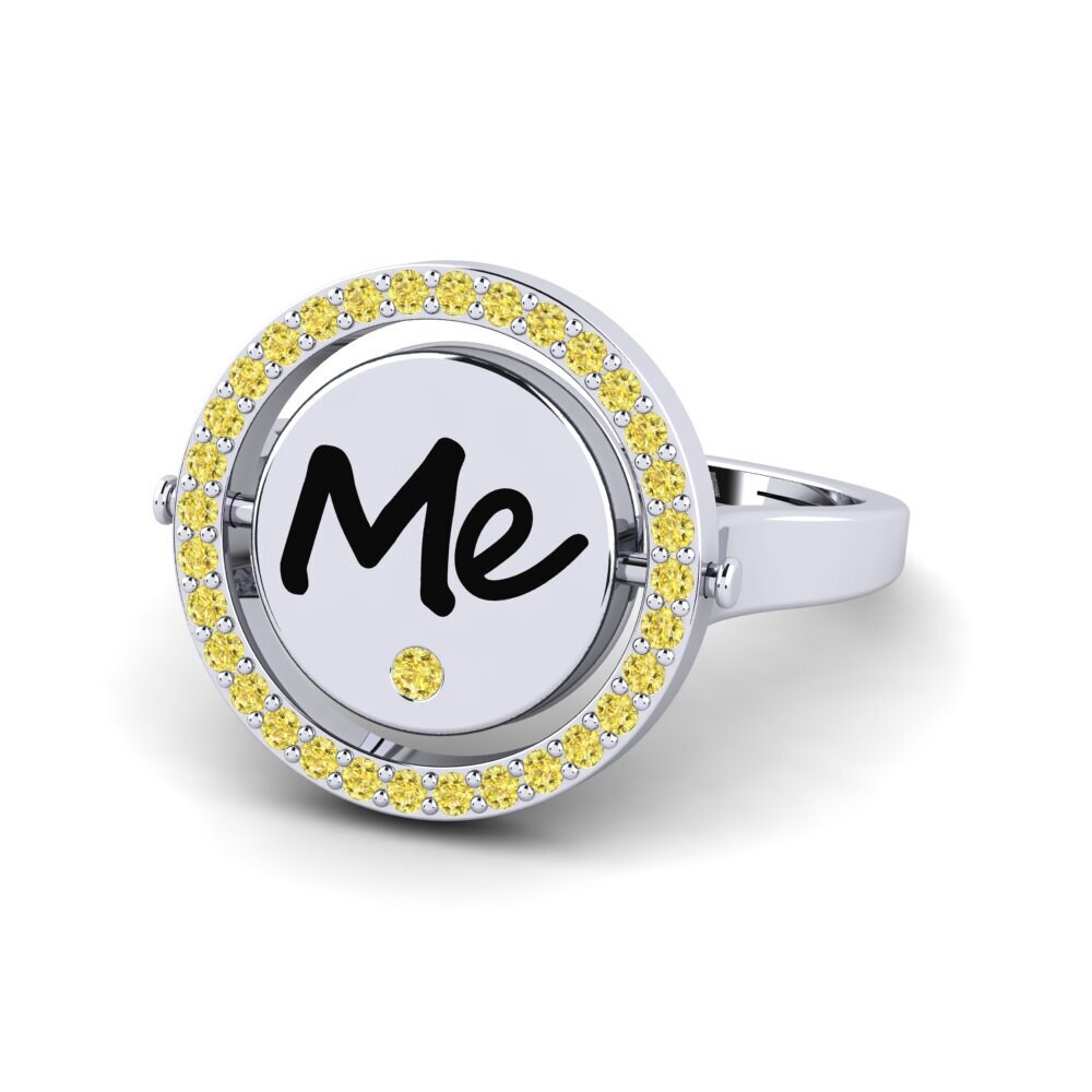 Palladium 950 Gelber Saphir Ring Segredos