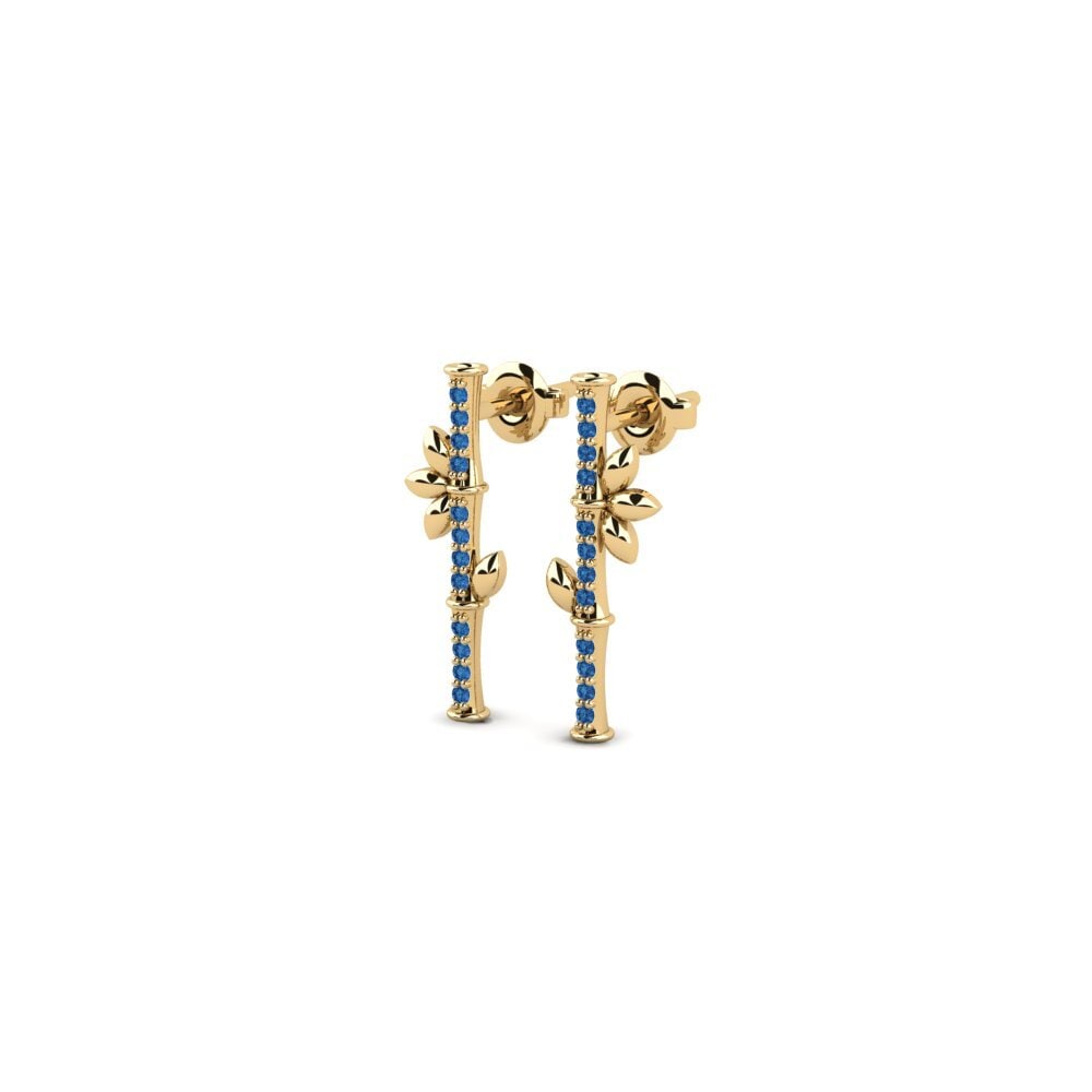 Zircone Bleu Foncé Boucle d'oreille femme Shahrain - A