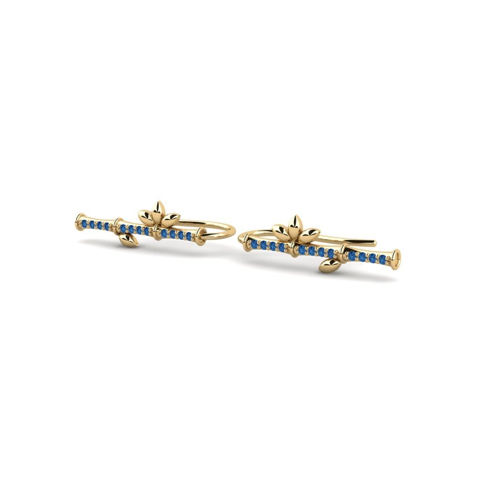 Zircônia azul escuro Brincos Feminino Shahrain - B
