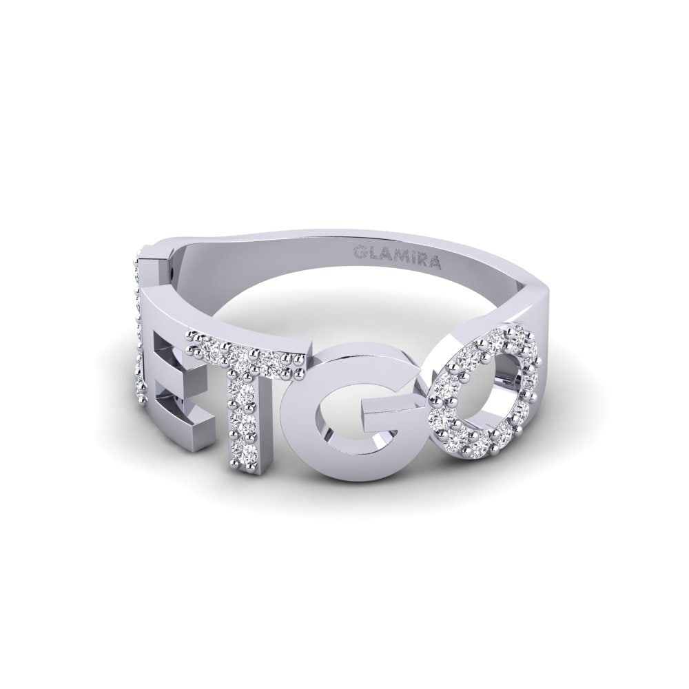 Achetez GLAMIRA Bague Cusae en Or Blanc 375 Zircone Ronde taillé ...