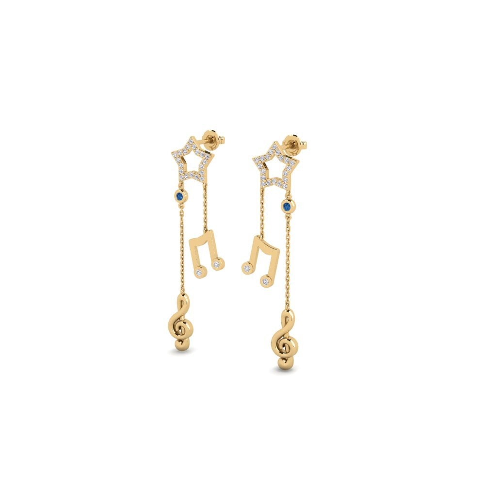 sapphire-zirconia Women's ต่างหู Geheue