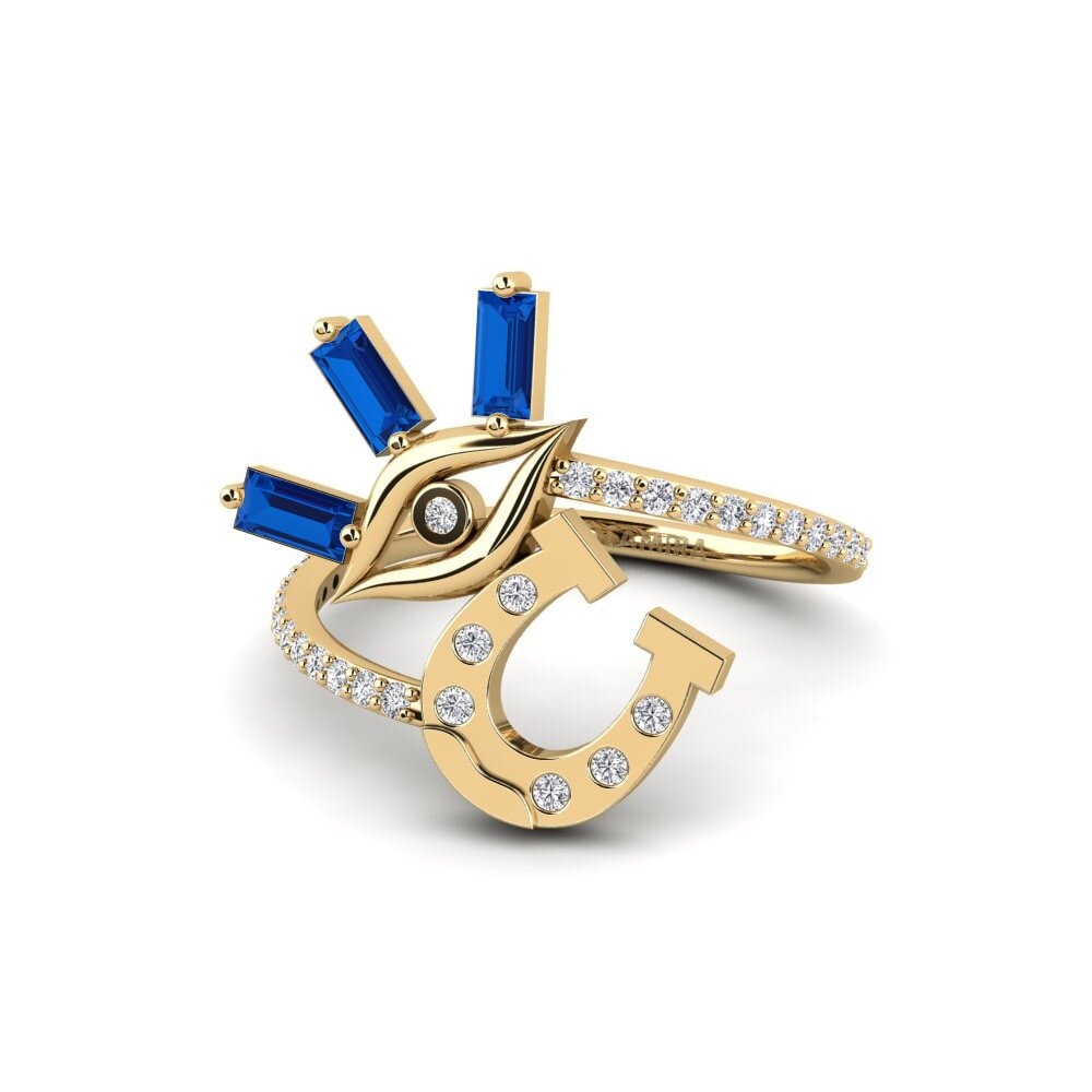 Circonita Azul Oscuro Anillo Hamina