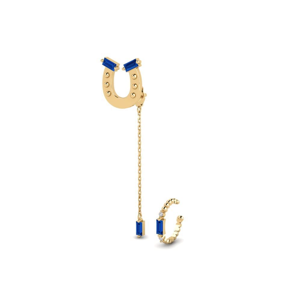 Zircone Bleu Foncé Boucle d'oreille femme Lohja - SET