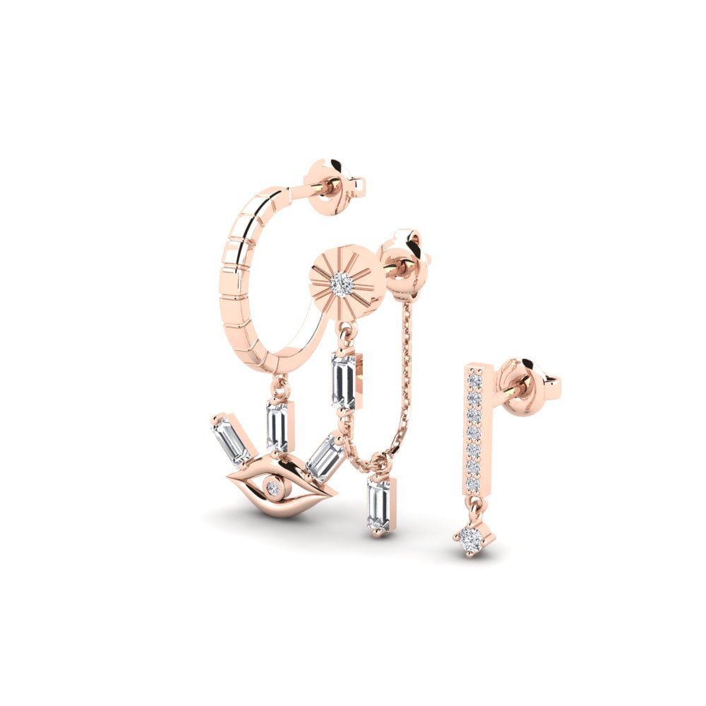 9ct Rose Gold Women's Earring Merto - SET