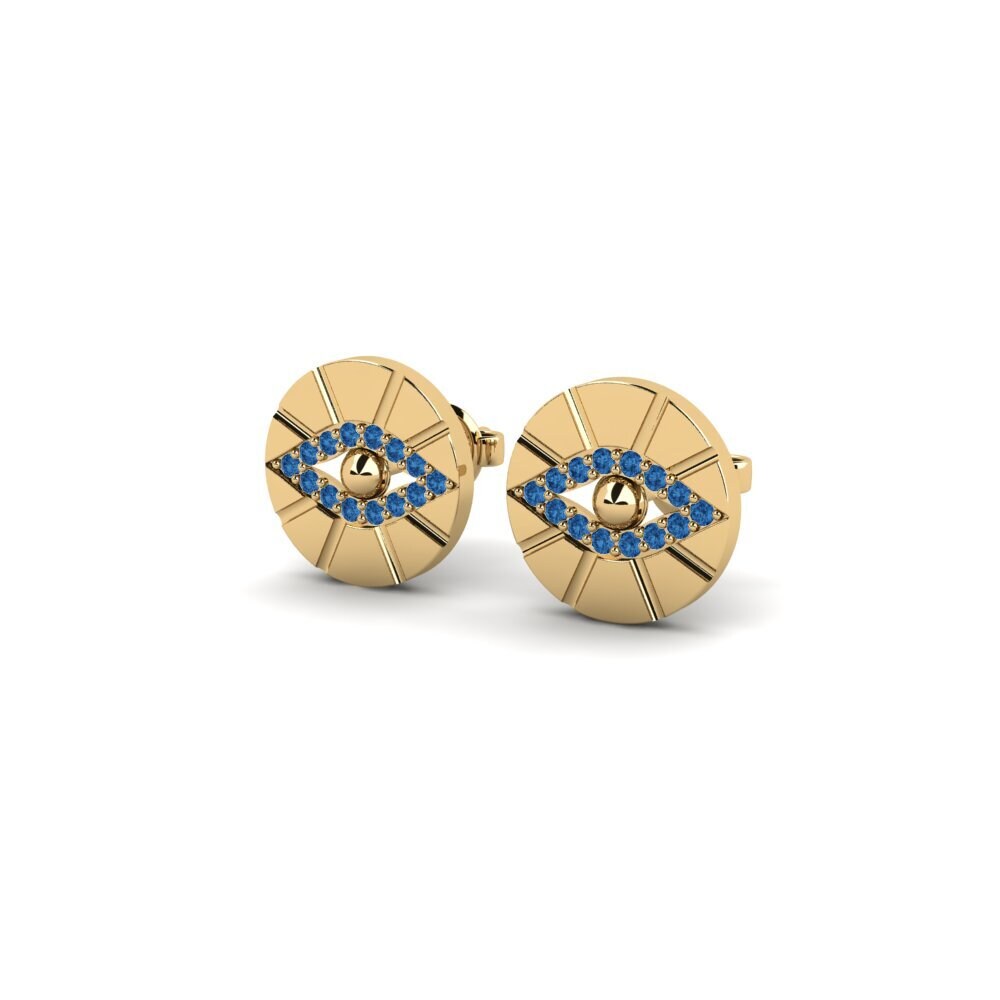 Zircone Bleu Foncé Boucle d'oreille femme Miriki