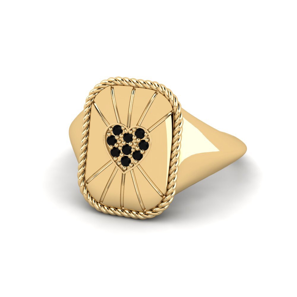 Zafiro negro Anillo Ovalle