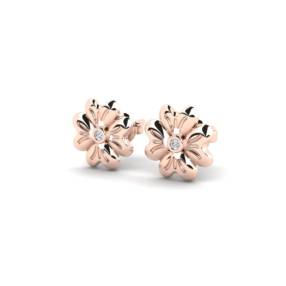 9ct Rose Gold Women's Earring Polan