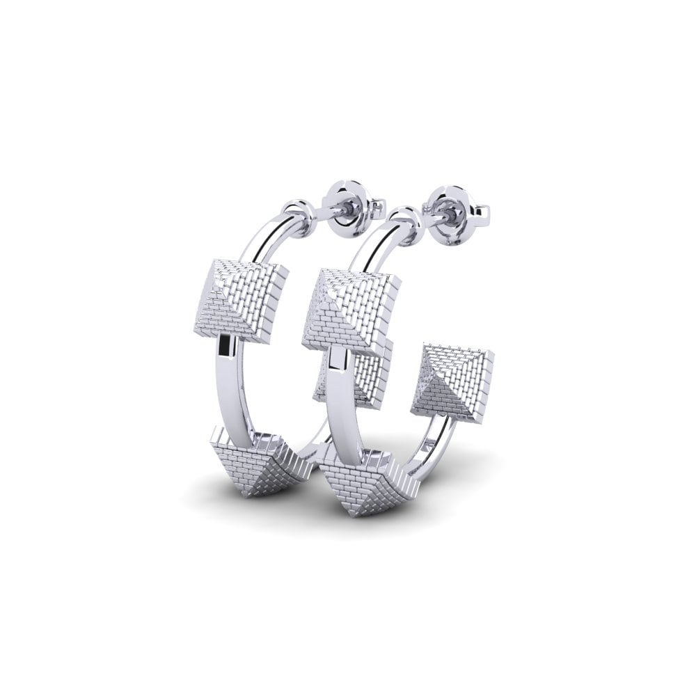 14k Oro Blanco Pendiente Tauranga