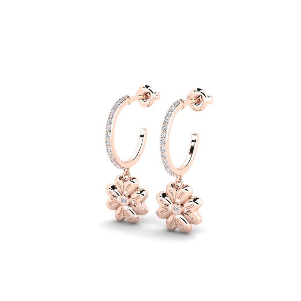 9ct Rose Gold Women's Earring Teplice - A