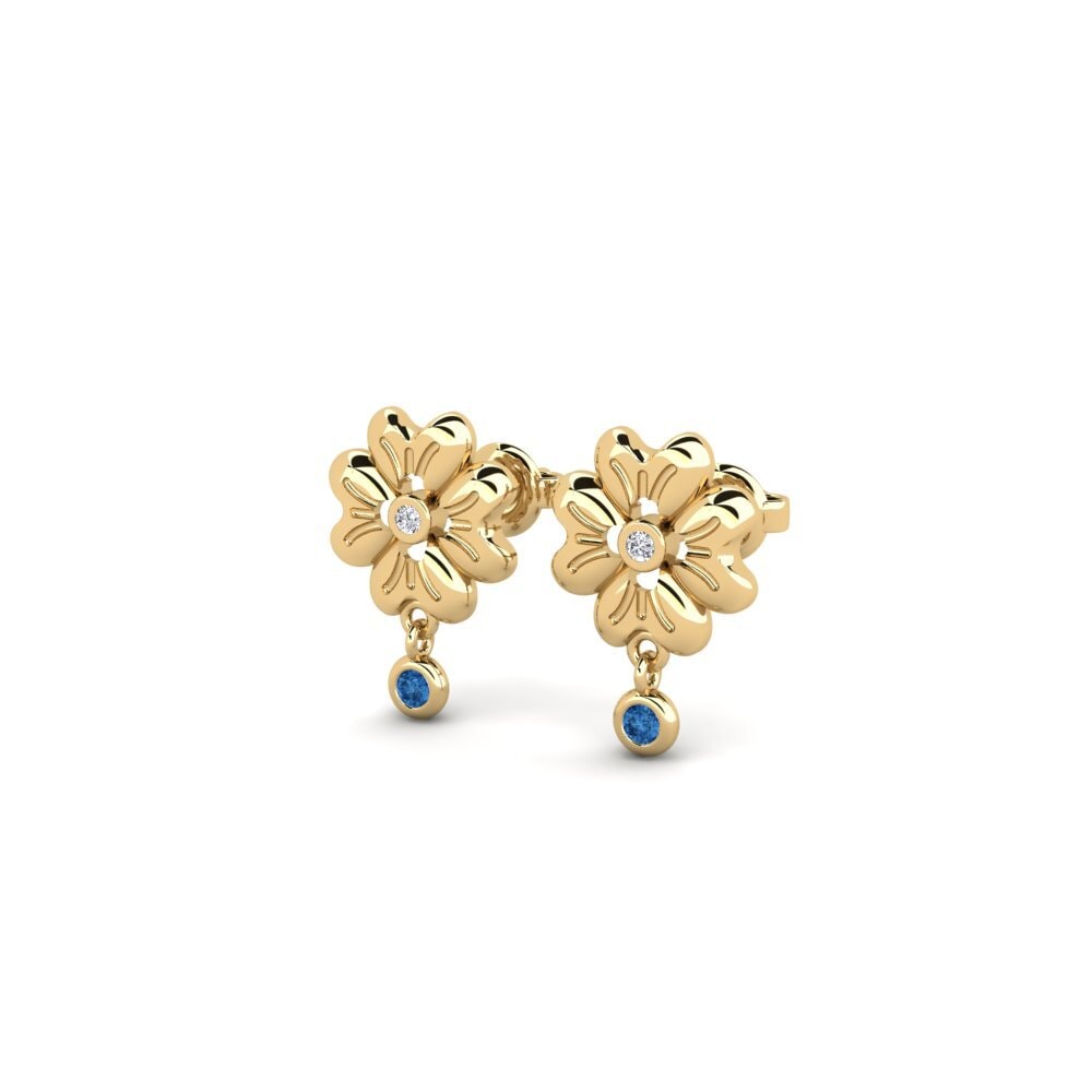 Zircone Bleu Foncé Boucle d'oreille femme Teplice - B