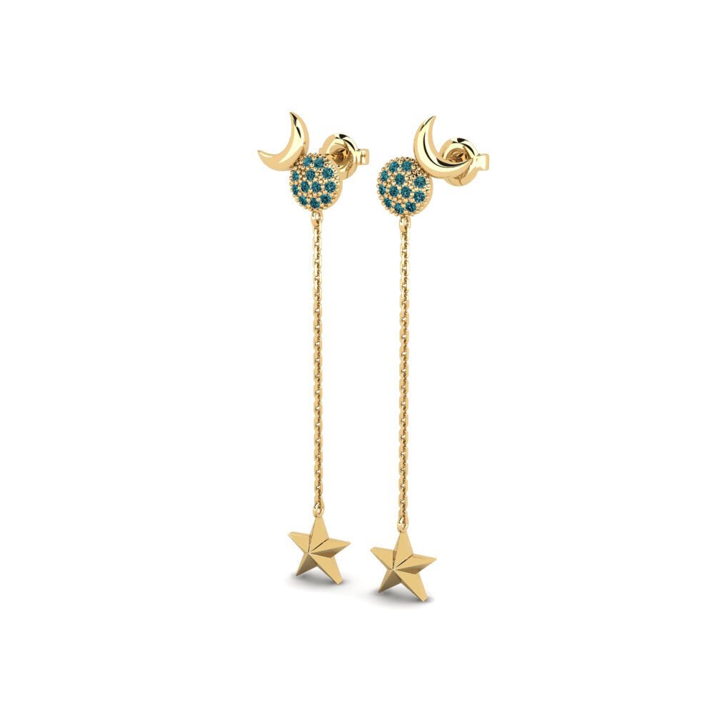 Blue Diamond Women's Earring Tulosy - B