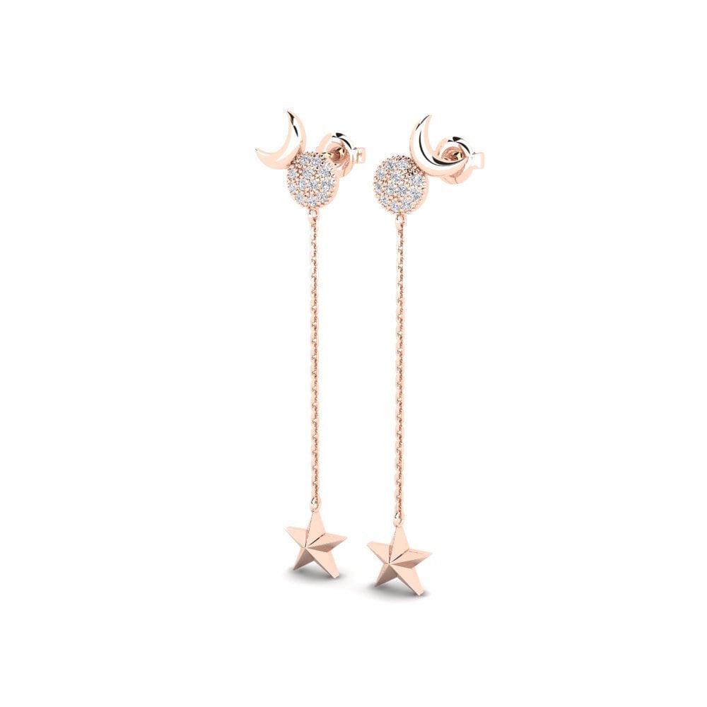 9ct Rose Gold Women's Earring Tulosy - B