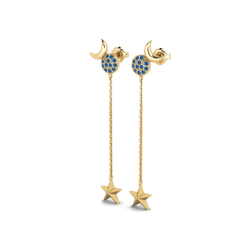 Zircone Bleu Foncé Boucle d'oreille femme Tulosy - B